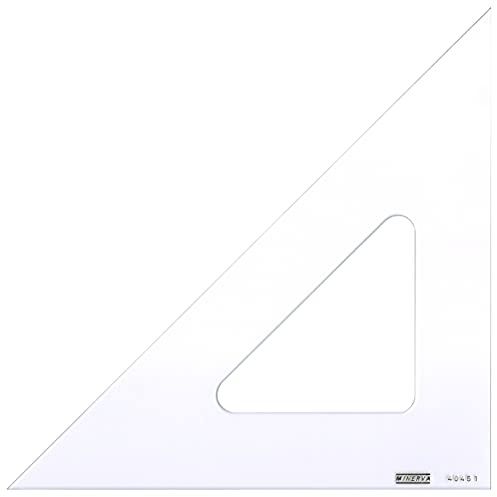 MINERVA Zeichendreieck, Geodreieck, Winkel 45°, 30 cm Kant, Gerader Kant, transparent