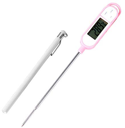JRUFI Professionale Termometro Cucina Digitale per Olio Dolci Latte Carne Multifunzionale per Casa e Cucina per Cibo Pink