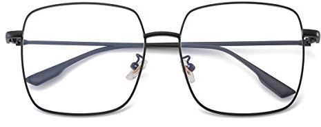 Dollger Gafas con Bloqueo de Luz Azul para Juegos de Ordenador - Gafas Cuadradas con Montura Metal para Mujer y Hombre
