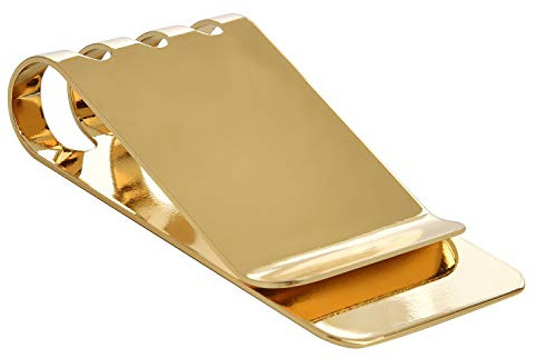 Lindenle Money Clip Spring Steel Cash Clips Large Capacity Minimalist Front Pocket Wallet (Medium Size 18K Gold)