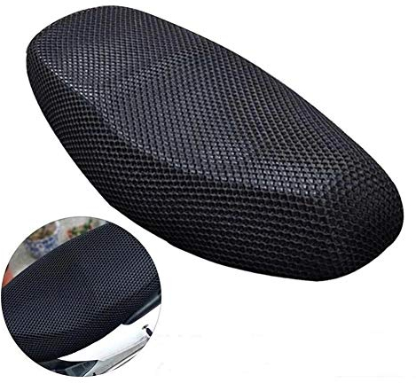 ihreesy Cojín de asiento para motocicleta, transpirable, antideslizante, de malla, para moto, scooter, M: 69-79 cm, W: 40-48 cm