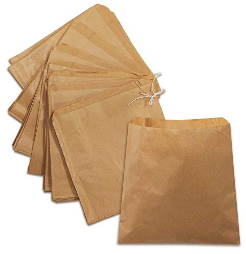 200 x Brown Strung Kraft Paper Food Bags Food use, Groceries, Sandwiches Fruit Bags etc | DHANZIPAK (10x10inch)