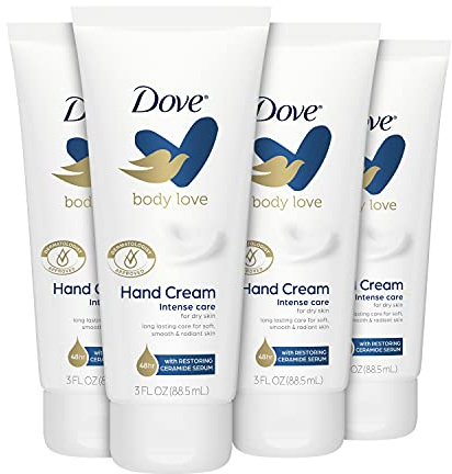 Dove Body Love Moisturizing Hand Cream for Rough or Dry Skin Intense Care Softens and Smoothes 3oz 4 Count