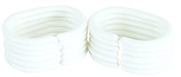 Lot de 12 anneaux de rideau de douche réutilisables en plastique pour salle de bain Blanc