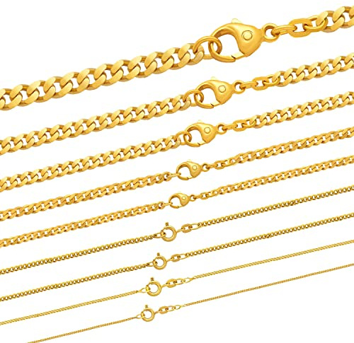 hoplo holzenplotz Edle massive Goldkette Panzerkette Halskette aus 333-8 Karat Gold