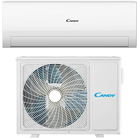 Candy, Aire acondicionado Smart línea aire, climatizador Monosplit con unidad exterior e interior 12000 BTU, 20 dBA, con bomba de calor y deshumidificador Steri-Clean 56° y autolimpieza