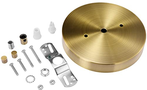 Canomo 6 Inch Antique Brass Ceiling Lighting Canopy Kit Ceiling Plate Cover for Single Pendant Light and Chandelier with All Hardware Includes Loop, Cross Bar and Mounting Screws