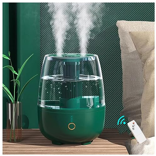 6.8L Humidificateur, Deux Buses Vapeur Rotatives à 360° Humidificateur Dair Bebe, Avec TéLéCommande Humidificateur Dair, Pour Chambre Ou Grande PièCe,Green