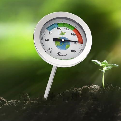 Thermomètre de sol en acier inoxydable, testeur de sol de compost, compteur d'humidité du sol précis, moniteur de température du sol avec sonde