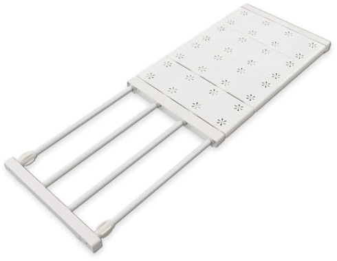 HERCHR Extendable Closet Shelf Adjustable Wardrobe Cupboard Divider Tension Shelf Separator Wardrobe Storage Organiser Space Saving Layered Partition Board Width 24 cm for Cabinet