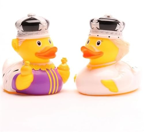 Duckshop I Badeenten Königspaar Charles III. und Camilla I Quietscheente I Quietscheentchen I Geschenk für Royal Fans I Präsent Sammler