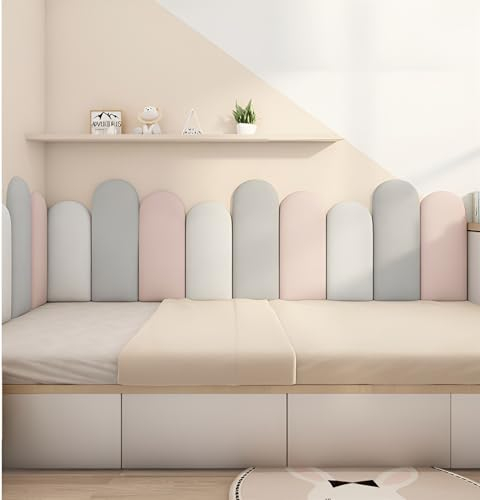 NEPHRA Wandpaneele Gepolstert, Wandkissen Mit Befestigung, Wandkissen Selbstklebend für Wanddeko Wandverkleidung Schlafzimmer Wohnzimmer, Einfache Pflege und Installation (Farbe : H, Größe : 180cm)