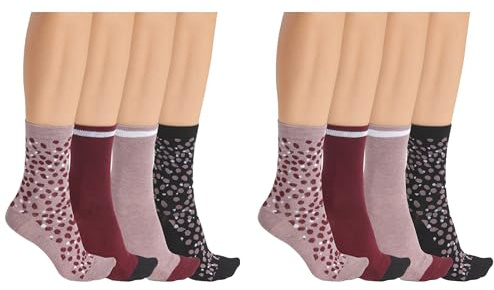 Dim Ecodim Style Coton Maxi Pack X8 strumpor, petal/UVA/grå MOY/Clairch, en storlek 8 för kvinnor, Sällskapsdjur/vindruva/ljusgrå/clairch, one size