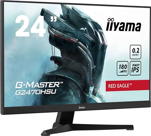 Ecran iiyama 23,8 G-Master Red Eagle, Fast IPS, 1920x1080 @180Hz & 0.2ms MPRT, 16:9, 300cd, Haut-parleurs, HDMI, DP, USB HUB, Black Tuner, ecran pc Gamer