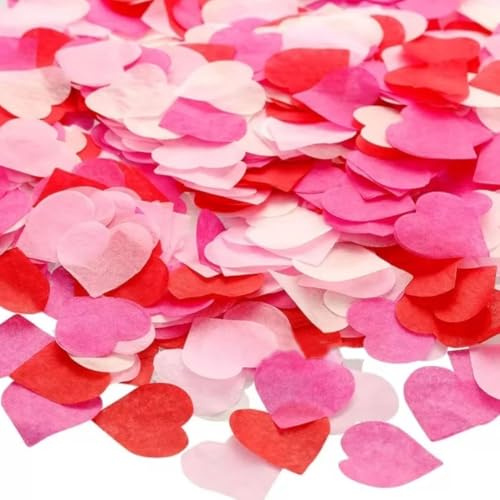 10000 Stück Herz Konfetti - 100g Herz Deko Papier, valentines day decorations, Valentinstag Deko 2,5cm Konfetti Rosa Tisch Dek für Luftballons Korationen, Valentinstag, Jubiläen, Geburtstage