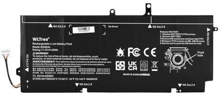 WLTree 45Wh BG06XL Batterie pour HP EliteBook Folio 1040 G3 Series V1A84EA V1B13EA 1EN19EA 1EN22EA 804175-1B1 804175-1C1 HSTNN-IB6Z HSTNN-Q99C 804175-181 805096-001 805096-005 BG06045XL Battery