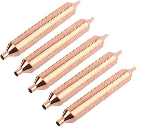 Besttoolifes Lot de 5 filtres sécheurs de réfrigérateur 19 mm x 127 mm pour réfrigérateur, filtre séchoir en cuivre avec trou de 3 mm x 6,5 mm de diamètre intérieur