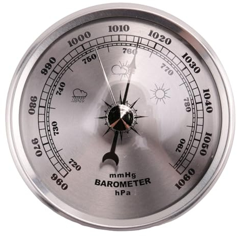 Balrbex für Haus Manometer Wetter Station Metall Wand Behang Barometer AtmosphäRisches Multifunktions Thermometer Hygrometer Tragbar