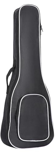 Hjatirace Funda para ukelele de viaje, bolsa de protección para instrumentos, soporte acolchado para ukelele, correas ajustables, bolsillo para accesorios, negro, 70 cm, para viajar, 26 pulgadas,