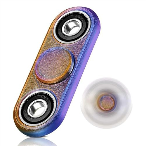 SCIONE 3D Printed Fidget Spinner Toy-Hand Spinner Stress Relief Toy|3D Printed Fidget Toys for Anxiety & Focus|ADHD Sensory Toys for Kids & Adults|Fun Classroom Reward, Festival Gift-Purple Gold Blue