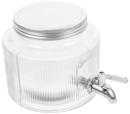 JECOMPRIS Botella Agua Grifo para Nevera de Vidrio 2.8l Diseño Simple y Funcional para Almacenamiento y Dispensador de Bebidas en Casa y Fiestas