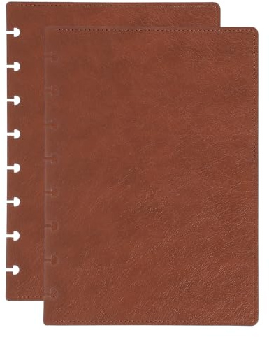 PATIKIL Discbound Notizbuch Cover 6.3 x 8.66 A5 Größe Dunkelbraun | 1 Satz, Weiches Leder, Disc Planner Cover, Für Disc Notizbuch Büroprodukt