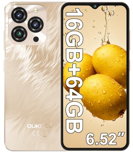 OUKITEL C3 SIM-Free & Unlocked Mobile Phones - 16GB RAM+64GB ROM/1TB, 5000mAh Battery, 6.52 Display, Android 14 Smartphone, 13MP Camera, 4G Dual SIM Android Phone, Face ID/3.5mm Headphone Jack