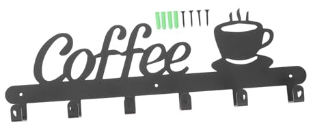 LIFKOME Kreatives Tassenregal Wand aus Eisen Wandmontiertes Kaffeebecherhalter mit Rundem Design für Kleine Küche Schwarzes Becherregal ohne Grate zur Platzsparenden Aufbewahrung
