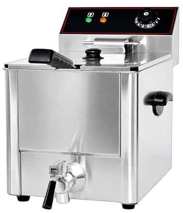 Friteuse Électrique avec Vanne de Vidange – 8 Litres – 3600 W