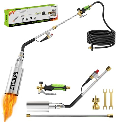 Propane Torch Weed Burner, High Output Weed Torch with Self Igniter and Turbo Trigger, Heavy Duty Propane Weed torch for Weeding,Melting Snow,BBQ,Roof Asphalt Work