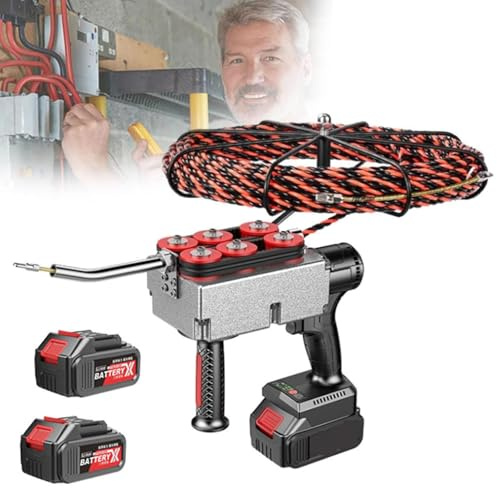 Macchina automatica per trafilatura per pareti con filo di piombo da 15/30 m, batteria 1/2 x 25000 mAh, velocità 40 m/min, arresto automatico, controllo continuo, strumento per elettricista per