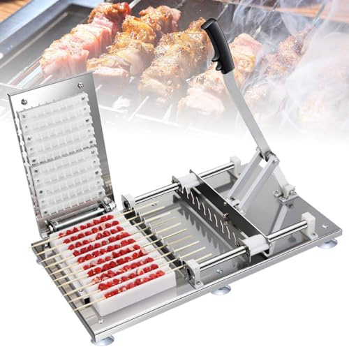 Machine à kebab, 10 trous en acier inoxydable avec boîte à viande et modèles, permet de réaliser 100 brochettes en 5 minutes pour barbecue