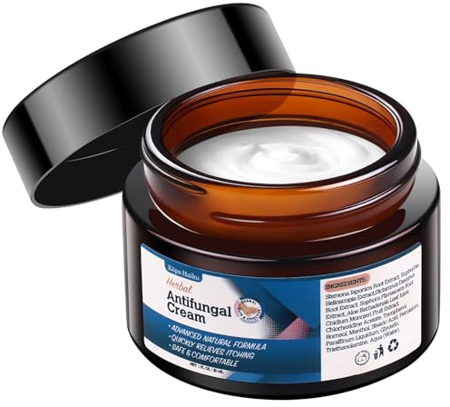 Herbal Antifungal Treatment Cream for Skin: Gentle Plant-Based Formula Suitable for Athletes Foot, Ringworm, Jock Itch, Tinea Versicolor & Seborrheic Dermatitis-Prone Skin