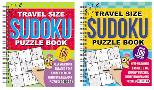 Sixstore A5 Spiral Bound Travel Size Sudoku Puzzle Book, Set of 2
