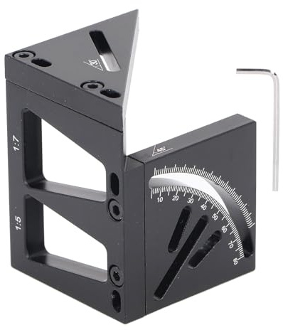Righello di misurazione multiangolo quadrato in lega di alluminio 3D per falegnameria 45 90 gradi Goniometro quadrato per progetti di lavorazione del legno Falegnami