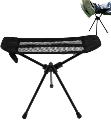 Treppiede | Sgabello da campeggio portatile con treppiede a 3 gambe | Sgabello compatto e leggero per zaino in spalla, in lega di alluminio con poggiapiedi