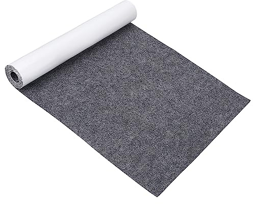 BENECREAT 200x40cm Gray Self-Adhesive Felt Fabric, 1mm Thick