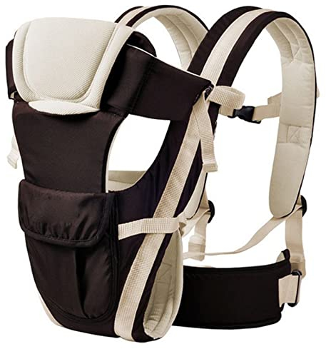 WPHH Babytrage Rucksack, Atmungsaktive 4-In-1 Kindertrage Nach Vorne Gerichtet, Ergonomischer Bequemer Baby Tragetuch Für 0-30 Monate,Beige