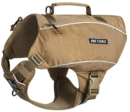ONETIGRIS Y-Shaped Dog Backpack No Pull CAMLUS Dog Saddle Bag with D-Rings, Lightweight Dog Pack Hiking Gear for Dogs Hunting Camping Travel