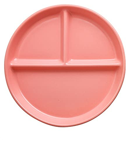 Platos Divididos Ceramica, Platos con 3 Compartimentos Adultos, Platos Redondo de Porcelana para Bocadillo, Ensalada, Postre, Sushi, Filete, Espaguetis