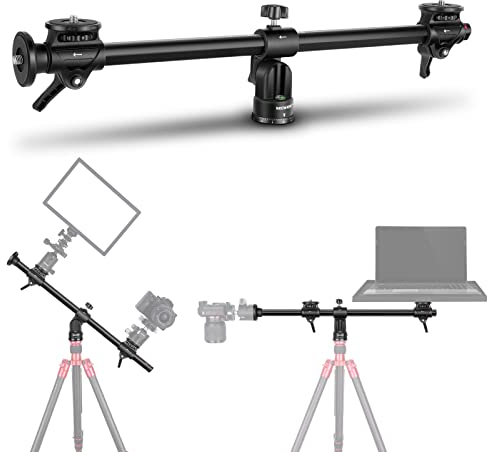 NEEWER 30/76cm Horizontal Tripod Center Axis with 3/8 Screw, Aluminum Alloy 360° Rotatable 180°Vertical Adjustable Tripod Extension Boom Arm for Macro Overhead Photography (Load up to 22lb)