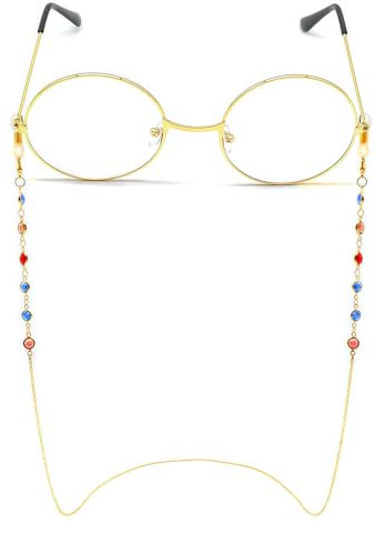 ALLY-MAGIC Brillenkette, Brillenkette, Perlen, Brillenband, Brillenkette, Brillenband, Sonnenbrillenband, Brillenband für Damen, Sport, Y7CZYJL, gold, 72 cm
