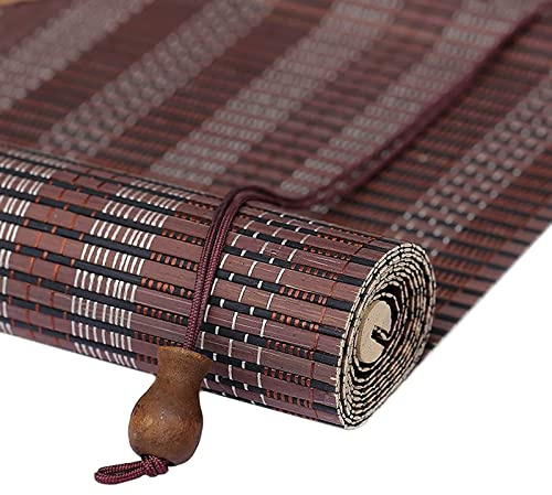 DUYULIANG Tende A Rullo Cortina di bambù Tenda da Sole, Tenda Avvolgibile per Cucina Ufficio, Tenda Oscurante Antivento Traspirante, Durevole Personalizzabile Tapparella di bambù 90x200cm 70x180cm