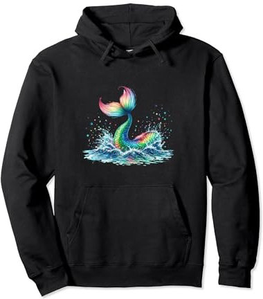 Meerjungfrau Ocean Splash Regenbogen Schwanz Meer Meerjungfrauen Flosse Pullover Hoodie