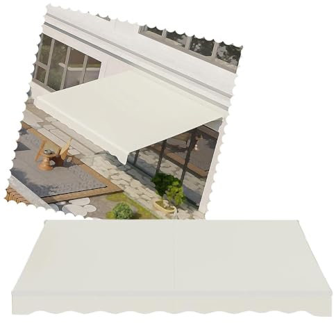 HAEKEBC 150cm 200cm 250cm Tessuto per Tende da Sole di Ricambio per Patio Tela Impermeabile, Tessuto per Tende da Sole Ricambio per Tenda da Sole Retrattile Manuale(10x6.5ft/300x200cm)