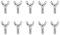Aoktorkit 10pcs M8-20 Stainless Steel Wing Screws, Silver, Flat Head, Right Hand Thread, Metric, Grade 5, Butterfly Bolts