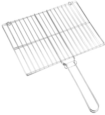 Faltbarer Grillkorb - Rechteckiger leichter Grillkorb | Faltbarer Fischgrillkorb | Tragbarer Grillkorb mit langem Griff | Multifunktionaler Grillrost zum Grillen