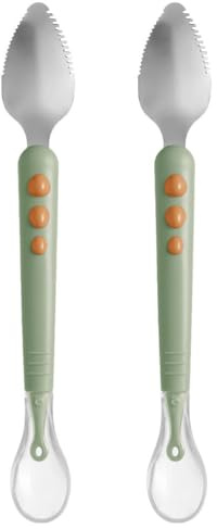 ifundom Doppelkopf Babylöffel Aus Bpa-Freiem Silikon Ergonomischer Fütterlöffel Für Babybrei Und Obstpüree Wiederverwendbarer Säuglingslöffel Zum Fruchtschaben Für Neugeborene Und Kleinkinder