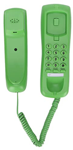 Mini Téléphone Fixe, Numérotation par tonalité D'impulsion, Tonnerre Anti-interférence, Téléphone Mural D'Hôtel Filaire avec Service de Veilleuse, Sonnerie Musicale, pour Bureau,