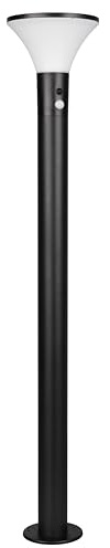 Reality Leuchten LED Außen Wegeleuchte Gorda R44676132, Kunststoff Schwarz matt, 3.5 Watt LED, Hybrid Solar/Akku, Dämmerungssensor, Bewegungssensor